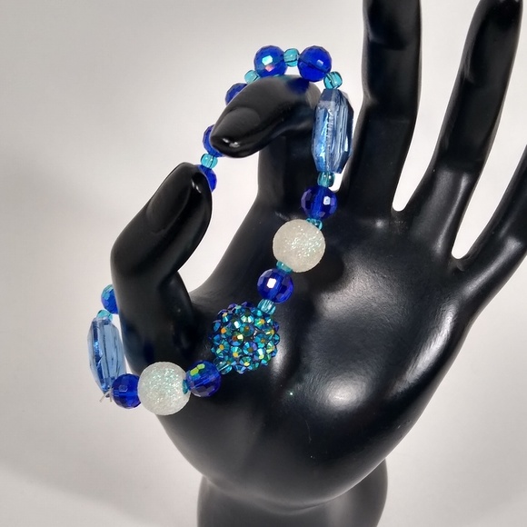 Jewelry - Bracelet Blue Sparkly Handmade Stretch 4/$25